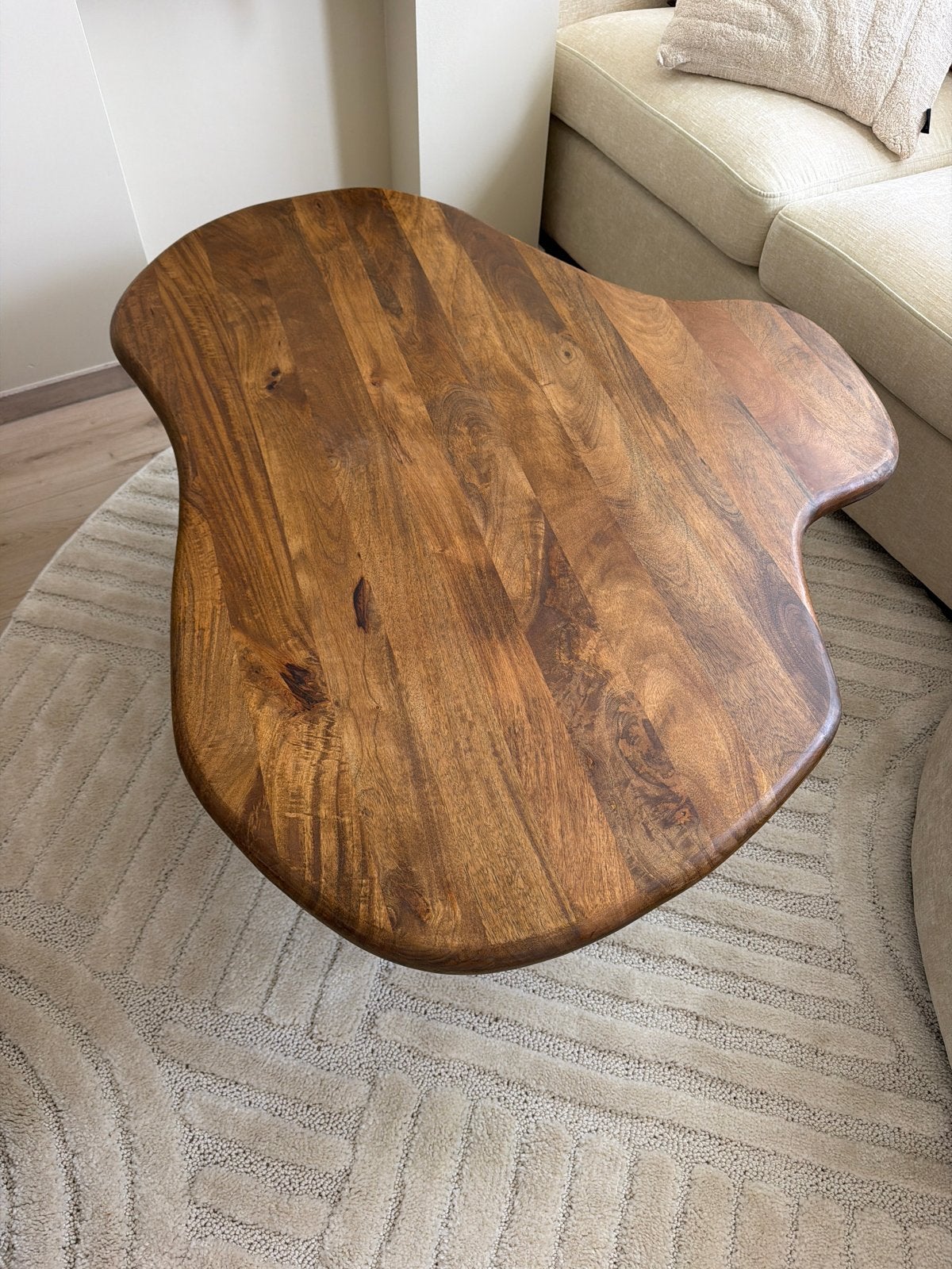 Bruine Mango Hout Salontafel 125x95x40cm, Huis en Inrichting, Tafels | Salontafels, 100 tot 150 cm, Nieuw, Overige vormen, 5 – 50