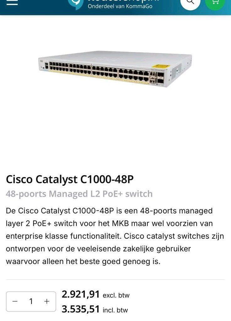 Cisco C1000-48p-4x-L, Ophalen of Verzenden