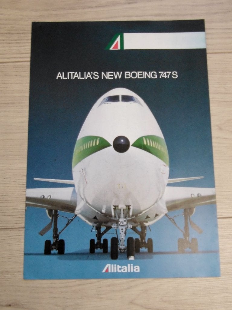Brochure Alitalia's New Boeing 747S, Verzenden, Zo goed als nieuw, Boek of Tijdschrift