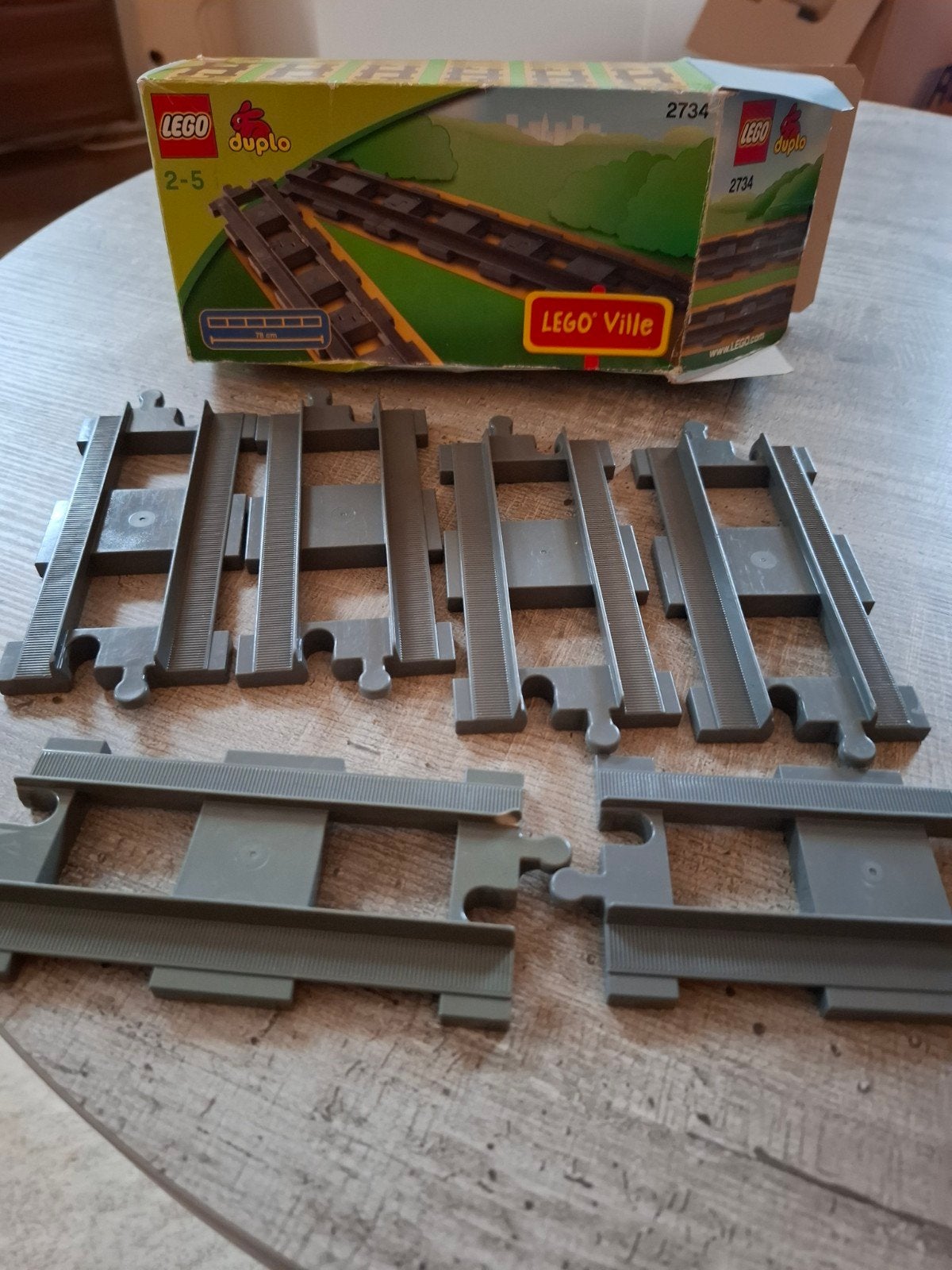 Lego Duplo Treinrails - Rechte Rails (Set 2734), Gebruikt, Overige thema's, Accessoire, Ophalen of Verzenden