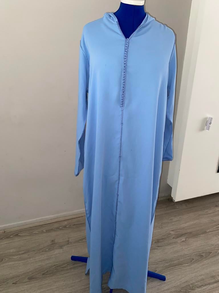 Lichtblauwe Marokkaanse Djellaba – nieuw, Kleding | Dames, Gelegenheidskleding, Maat 38/40 (M), Overige typen, Blauw, Ophalen of Verzenden