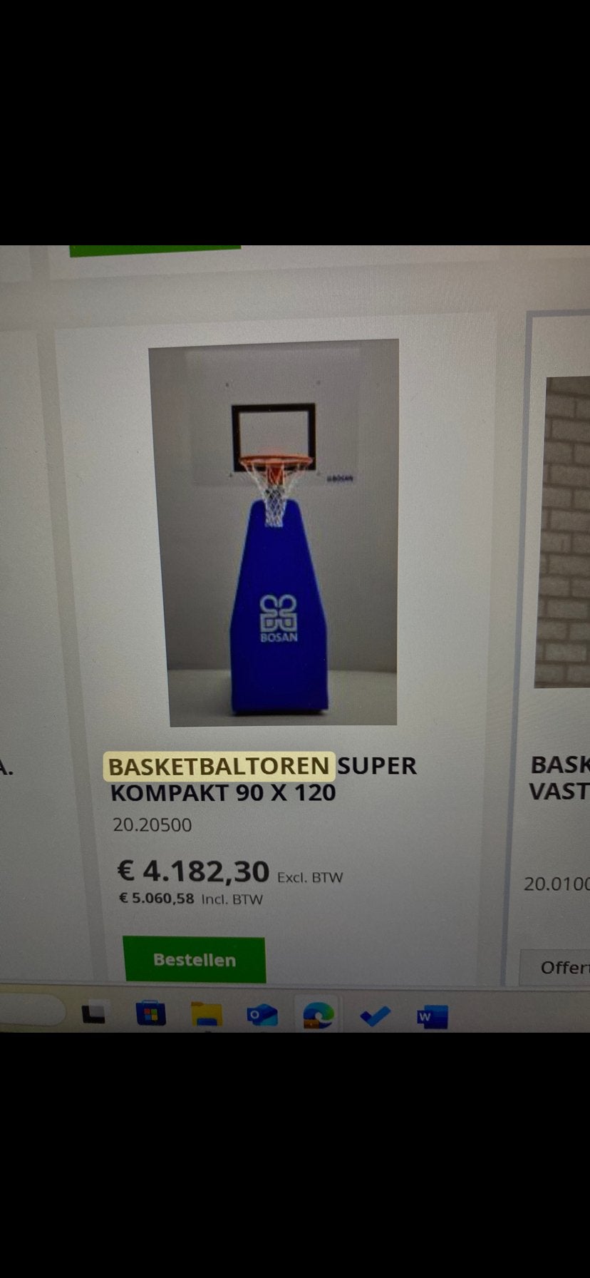 2x Bosan Basketbaltoren Super Kompakt 90x120