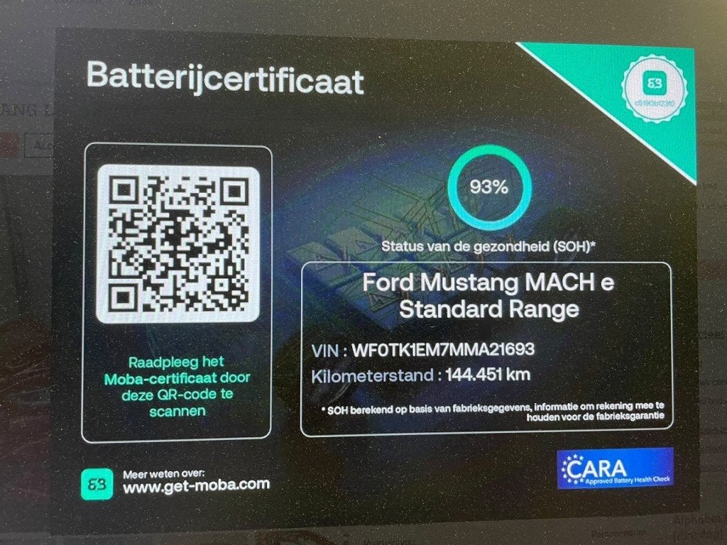 Ford MUSTANG MACH-E RWD 75 kWh - Carplay, Camera, Leer, Stoe, Achterwielaandrijving, Gebruikt, 750 kg, Met garantie (alle)