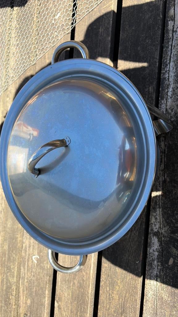 Chafing dish (warmhouder )rond 4L, Ophalen of Verzenden, Zo goed als nieuw, Rvs