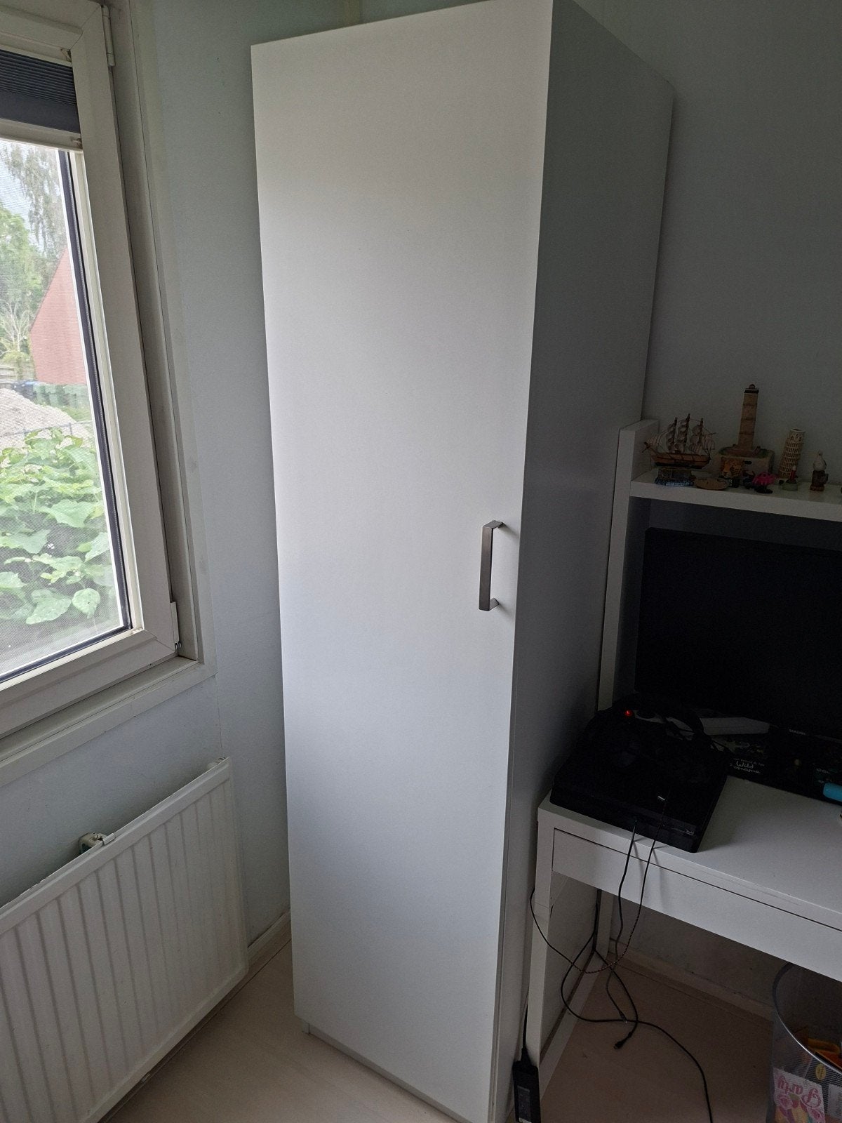 Ikea Pax kast - Witte kledingkast met planken en hangruimte, Ophalen, Met deur(en), Gebruikt, 200 cm of meer