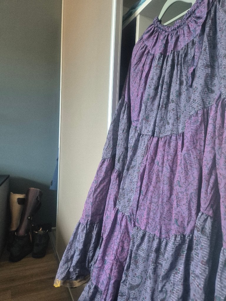 Zwierige wijde rok voor feestelijke gelegenheden, Kleding | Dames, Verzenden, Paars, Maat 42/44 (L), Nieuw