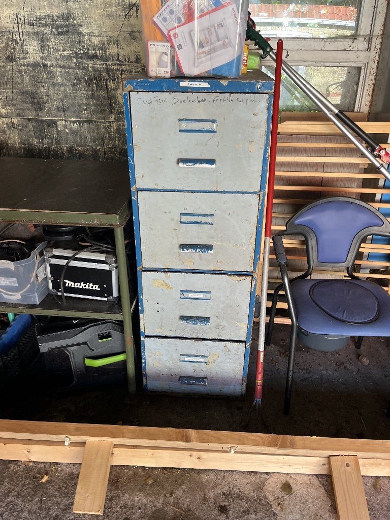 Oude kantoorkast, Huis en Inrichting, Kasten | Roldeurkasten en Archiefkasten, Ophalen, Gebruikt, 100 tot 150 cm, 50 tot 100 cm