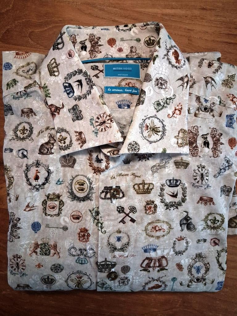 bijna nieuw overhemd M British Indigo, Beige, Nieuw, British Indigo, Halswijdte 39/40 (M)