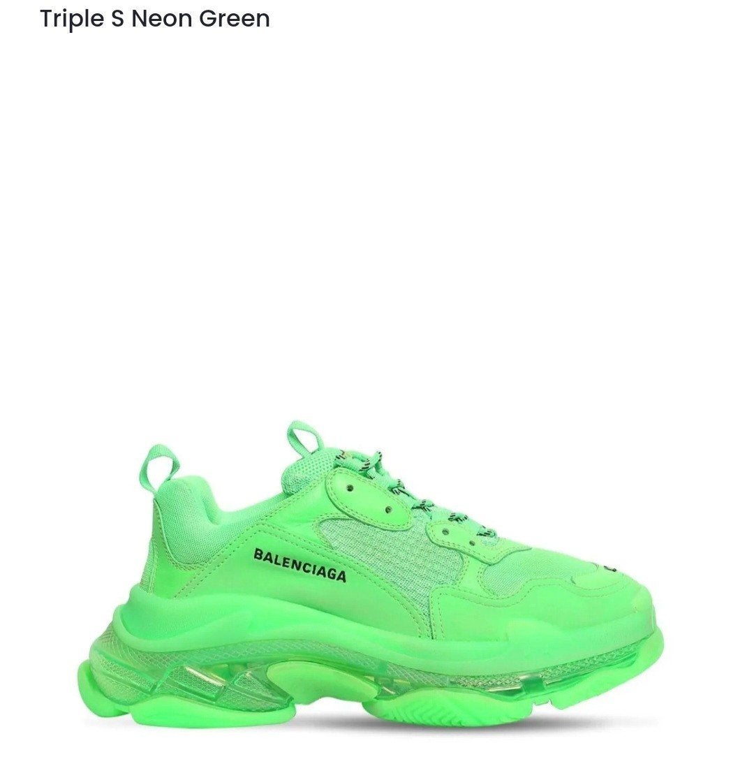 Schoenen Balenciaga triple S Neon green mt 37, Kleding | Dames, Ophalen of Verzenden, Zo goed als nieuw, Groen, Sneakers of Gympen
