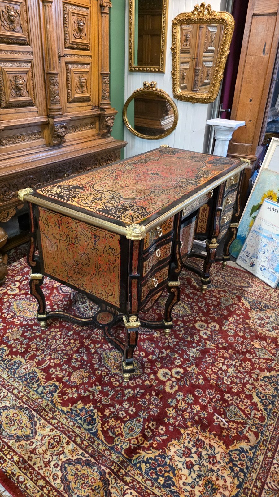 zeer mooi bouletechniek bureau, Antiek en Kunst, Antiek | Meubels | Tafels, Ophalen