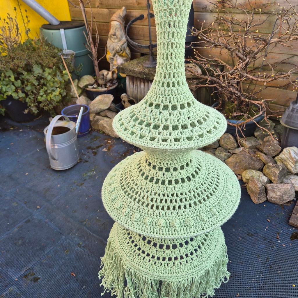 Groene gehaakte lampion, Ophalen of Verzenden, Minder dan 50 cm