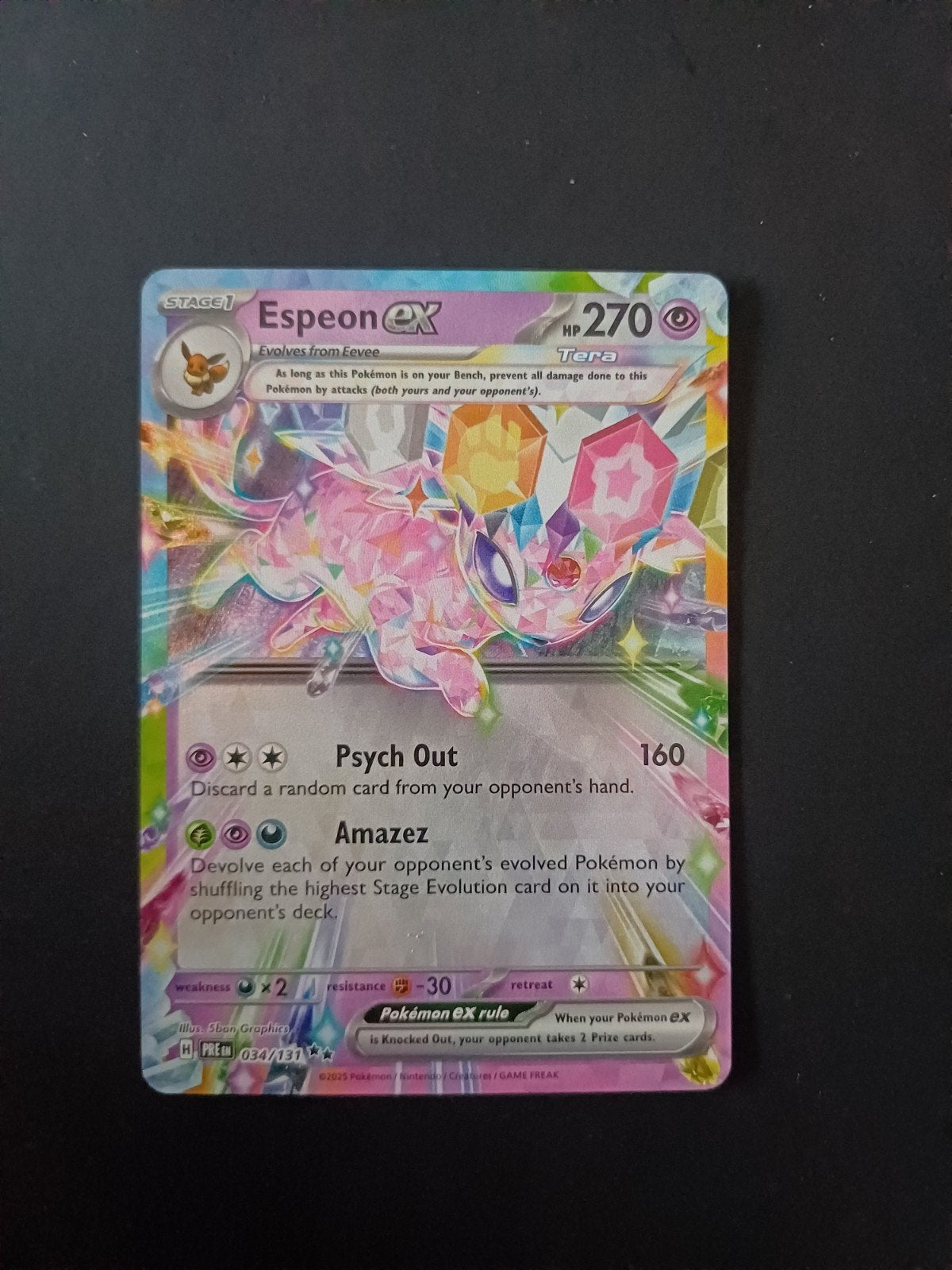 Espeon ex (PRE 034)
Prismatic Evolutions, Ophalen of Verzenden, Zo goed als nieuw