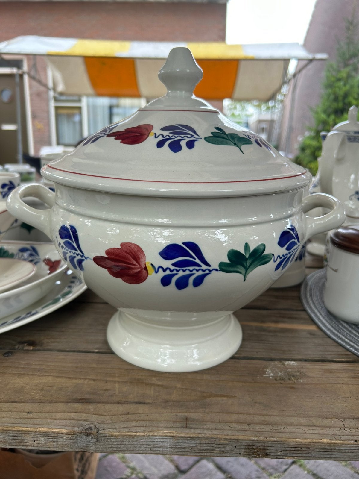 Boerenbont servies soep terrine, Huis en Inrichting, Ophalen of Verzenden, Zo goed als nieuw, Aardewerk, Schaal of Schalen