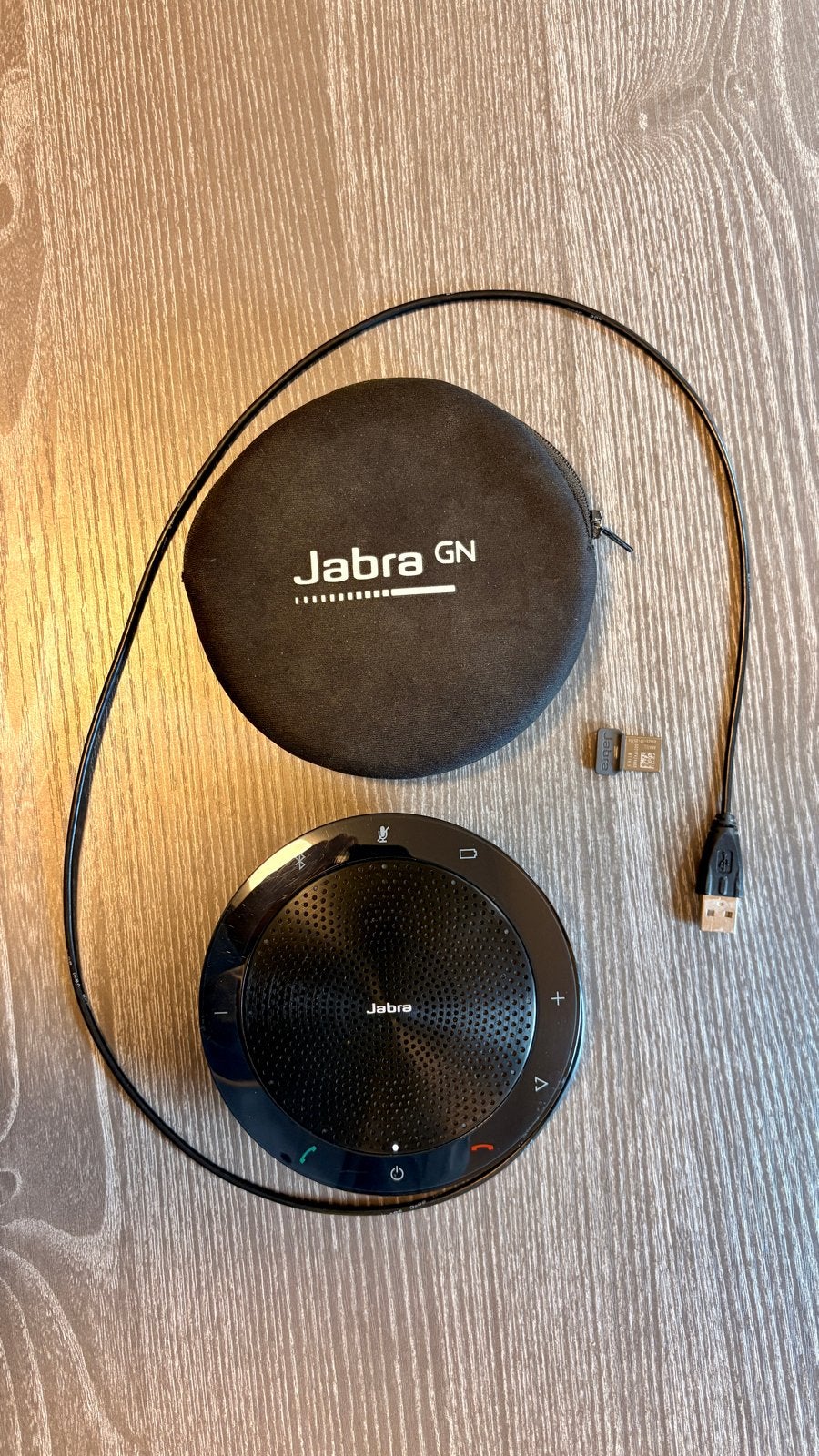 Jabra GN Speak 510 MS Speakerphone met USB-dongle en hoes, Audio, Tv en Foto, Bluetooth, Ophalen of Verzenden, Zo goed als nieuw