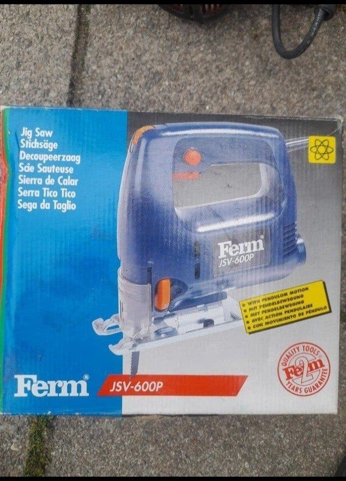 Ferm JSV-600P Decoupeerzaag met Pendelbeweging, Gebruikt, Decoupeerzaag, 600 tot 1200 watt, Ophalen of Verzenden