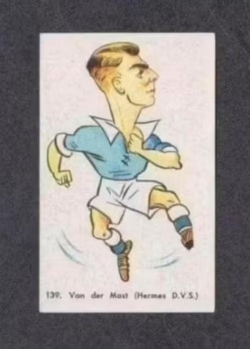 Voetbalplaatje Hermes DVS Schiedam Van der Most 1950., Verzamelen, Ophalen of Verzenden, Zo goed als nieuw