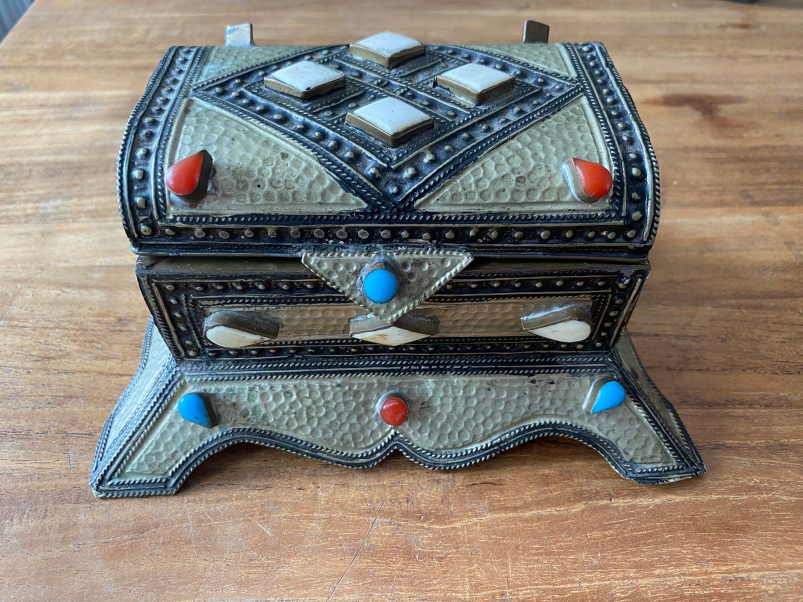 Vintage handgemaakt Marokkaans sieradendoosje, Ophalen of Verzenden