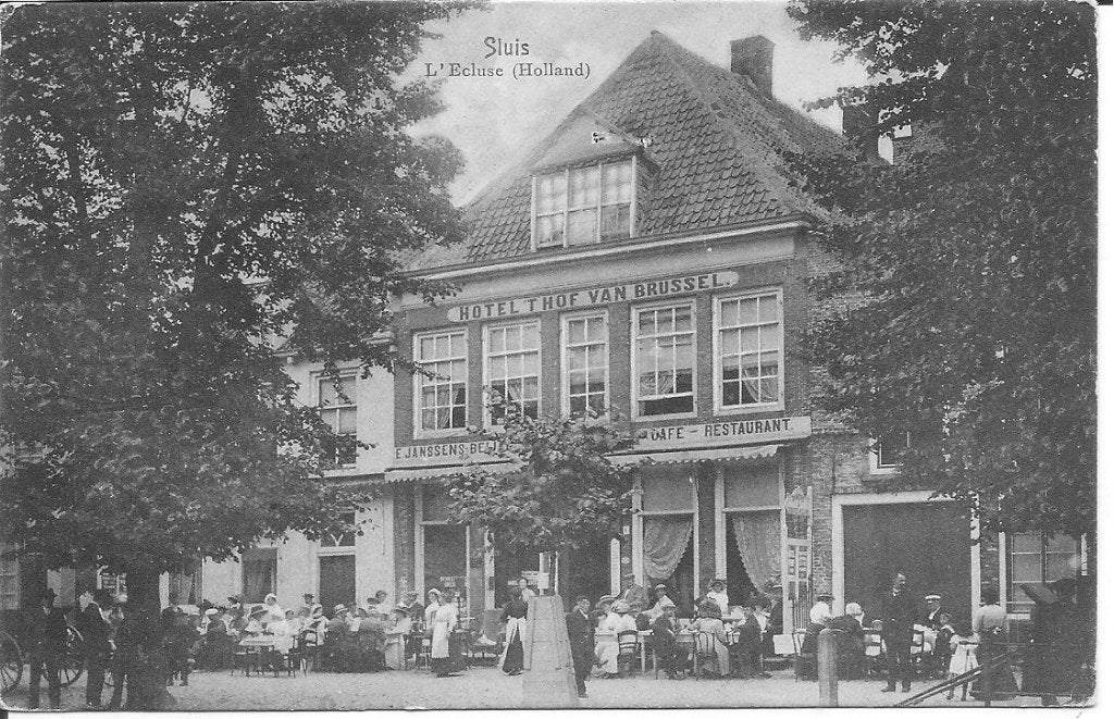 Sluis L'Ecluse  Hotel Hof van Brussel., Ophalen of Verzenden, Voor 1920, Gelopen, Zeeland