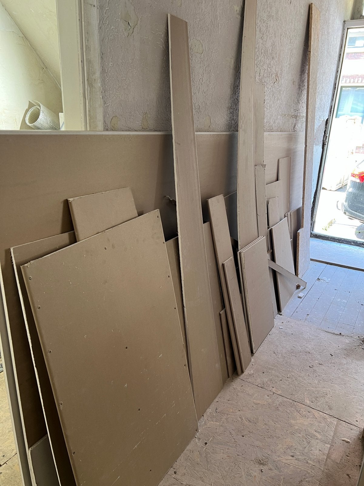 Rest stukken Stucplaat KNAUF 9.5mm, Ophalen, Doos, Minder dan 35 cm, Zo goed als nieuw