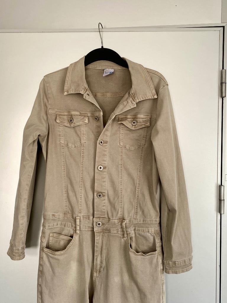J120 Zac&Zoe maat M=38/40 skinny jumpsuit pak overall beige, Kleding | Dames, Maat 38/40 (M), Beige, Ophalen of Verzenden, Zo goed als nieuw