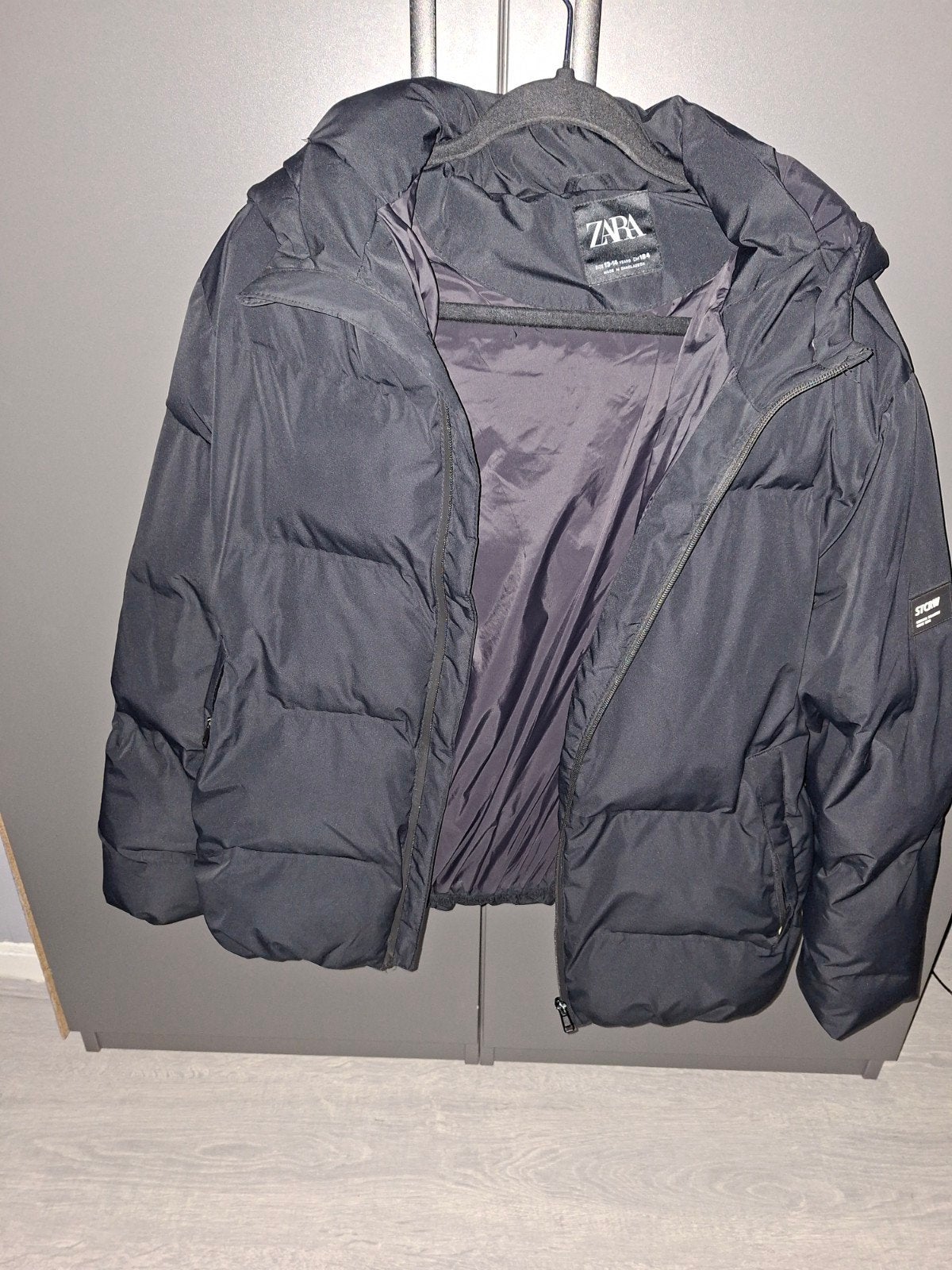 Zara zwarte jongens winterjas, maat 164, Ophalen of Verzenden, Zo goed als nieuw, Zara, Jongen