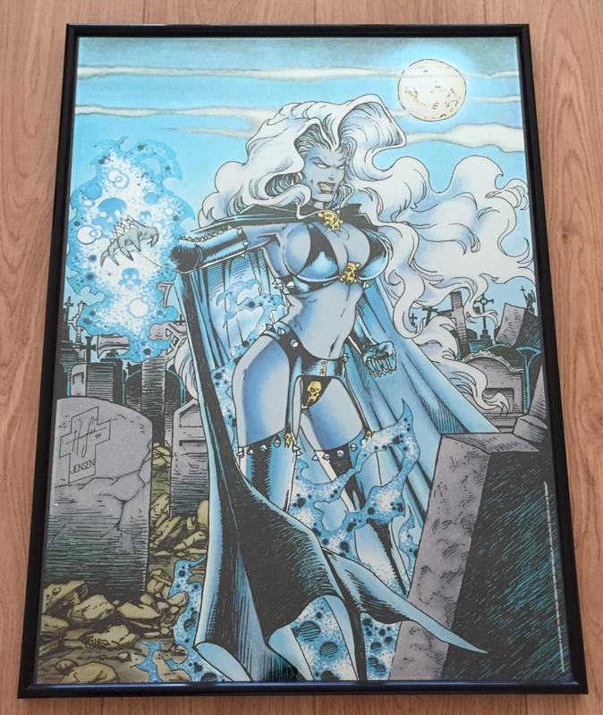 Lady Death Chromium poster met lijst, Ophalen, Met lijst, A1 t/m A3, Overige onderwerpen