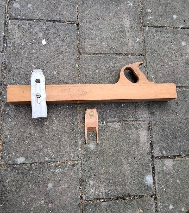 Vintage houten blokschaaf XL-Nooitgedacht & Zonen Ylst- 64cm, Ophalen of Verzenden, Gebruikt, Overige typen, Nooitgedacht