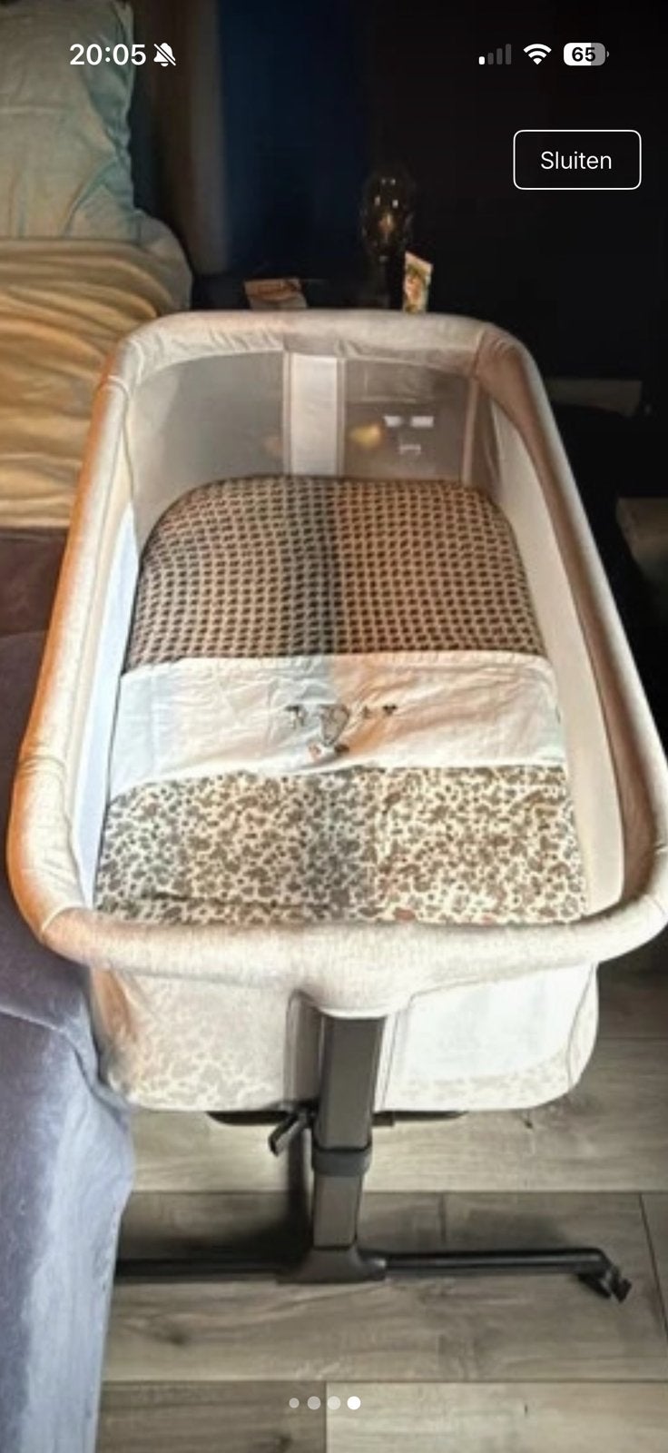 2 Co-sleepers inclusief beddengoed, Ophalen, 70 tot 85 cm, 140 tot 160 cm, Zo goed als nieuw