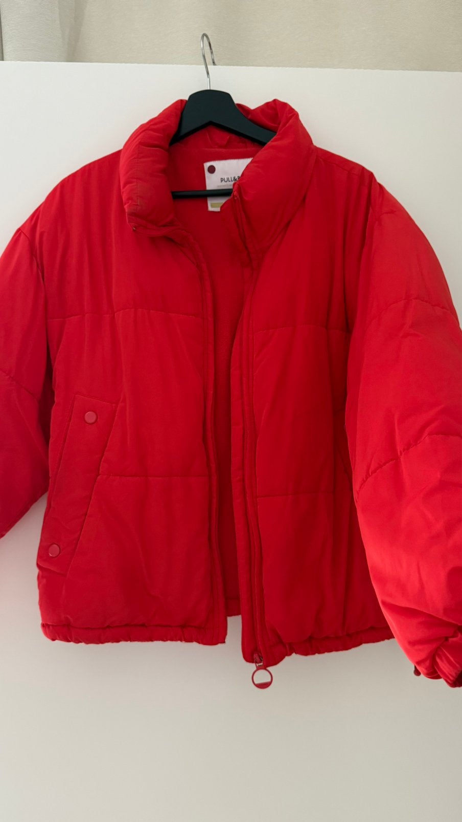 Pull & Bear Puffer Coat, Ophalen, Zo goed als nieuw, Maat 36 (S), Rood