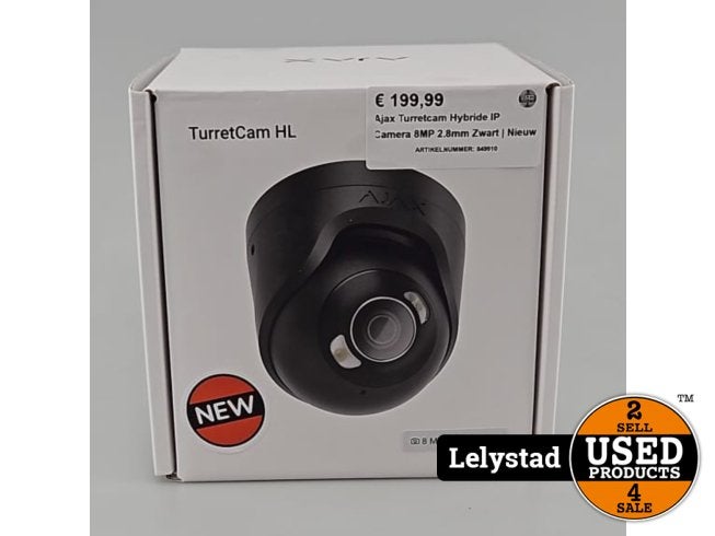 Ajax Turretcam Hybride IP Camera 8MP 2.8mm Zwart | Nieuw