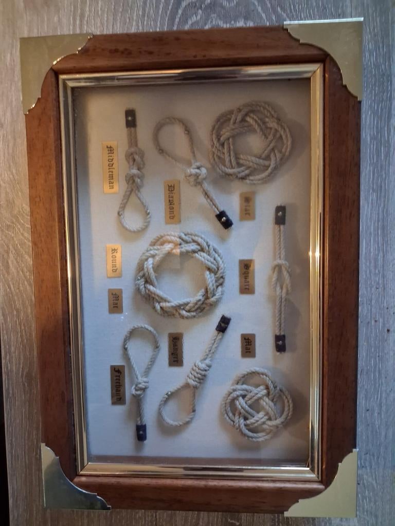 Vintage Nautisch Knopenbord - Zeemansknopen Display, Ophalen of Verzenden, Gebruikt