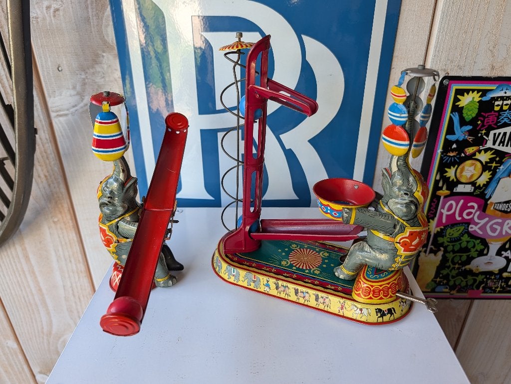 Circus olifanten NBN -blech spielwarenfabrik rond 1950, Ophalen of Verzenden