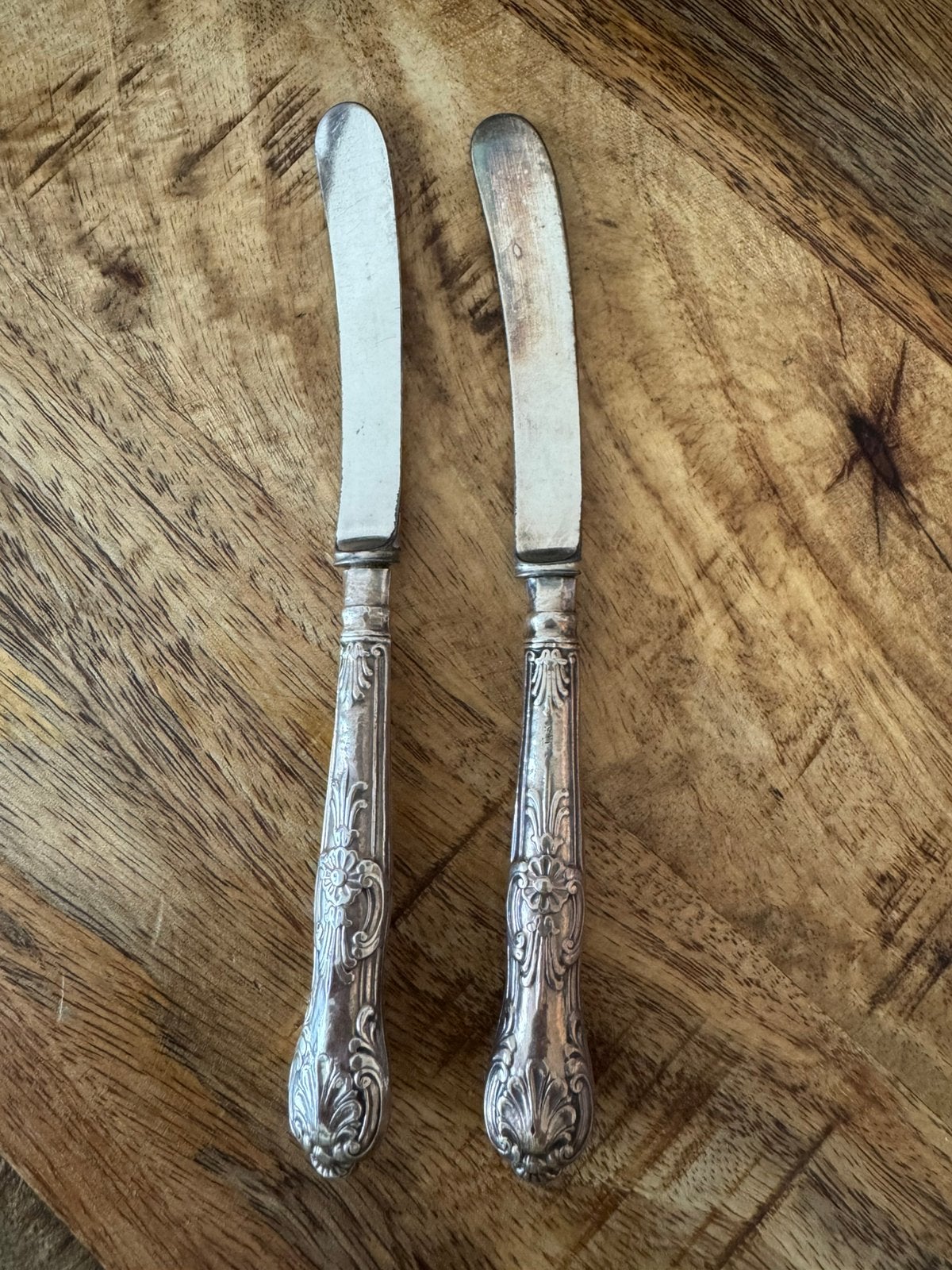 2 zilveren mesjes botermesjes, Antiek en Kunst, Antiek | Bestek, Ophalen of Verzenden