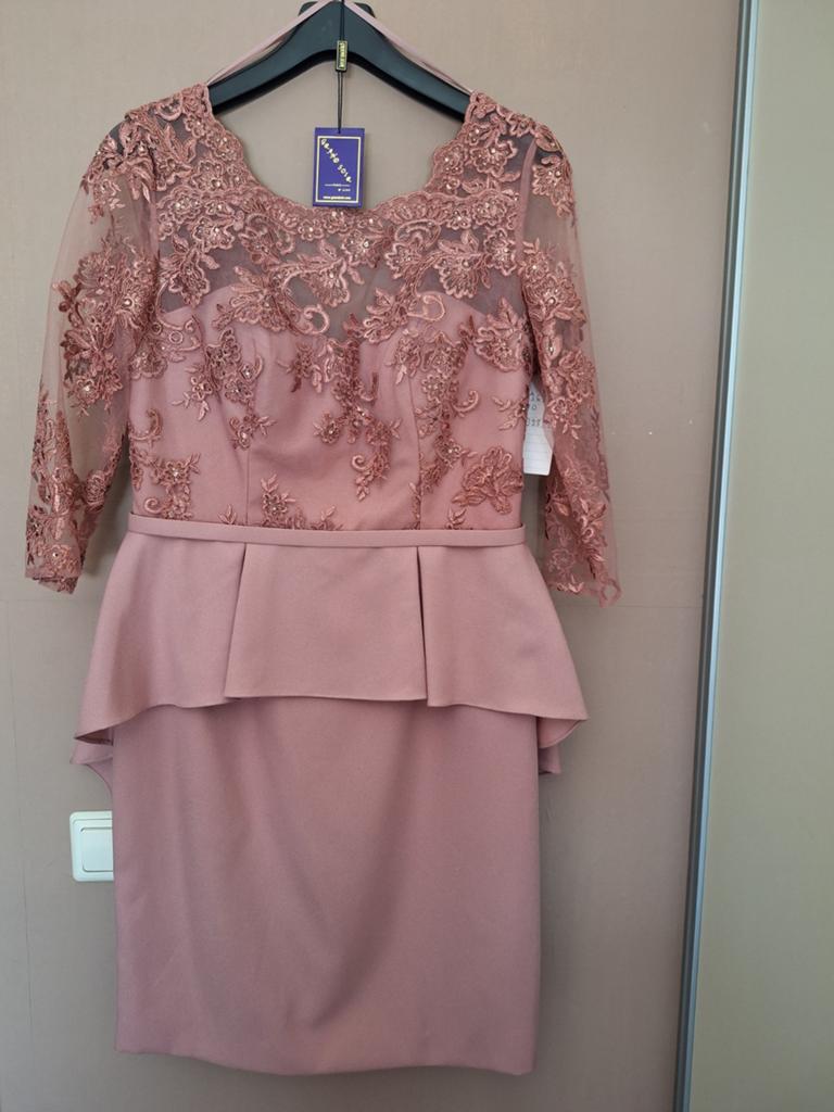 Elegante Roze Cocktailjurk met Kant en Pailletten, Maat 38/40 (M), Nieuw, Ophalen of Verzenden, Onbekend