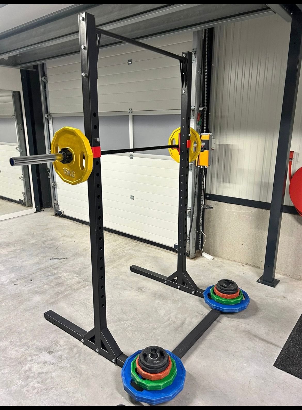 Professioneel squat rek  met 270 kg gewichten en 2 stangen, Ophalen, Zo goed als nieuw, Overige typen