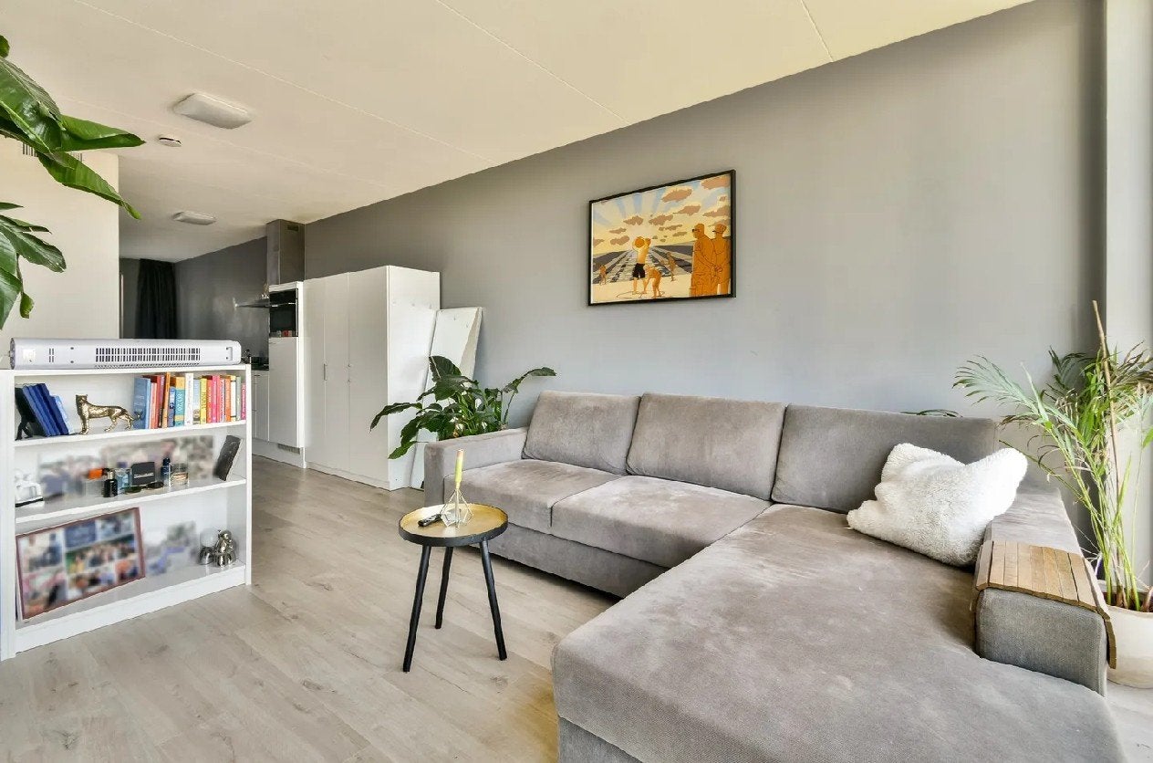 IKEA SÖRVALLEN 3-zits hoekbank grijs, Huis en Inrichting, Banken | Bankstellen, Modern, Comfortabel, 250 tot 300 cm, 100 tot 125 cm