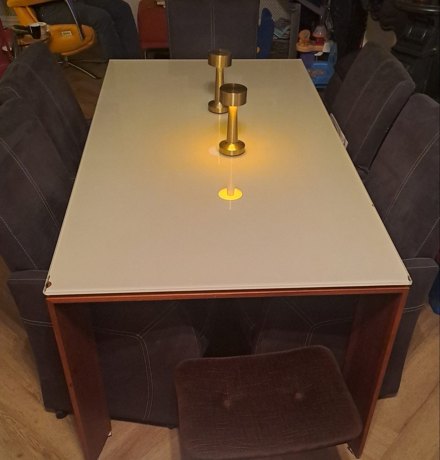 Uitschuifbare eettafel 165–235 cm + 6 armstoelen, Huis en Inrichting, Overige materialen, Gebruikt, Design, Vijf personen of meer