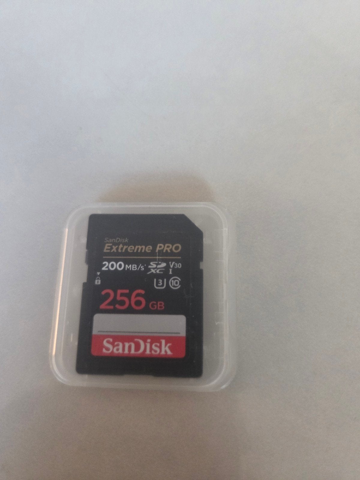 SanDisk 256GB SD kaart 
Op vo, SD, Ophalen of Verzenden, Zo goed als nieuw, Fotocamera