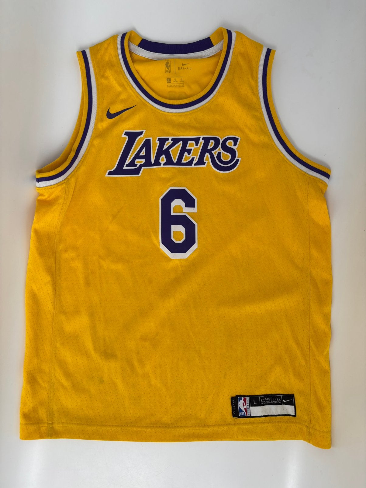 Lebron James jersey LA Lakers kindermaat L, Geel, Overige maten, Ophalen of Verzenden, Zo goed als nieuw
