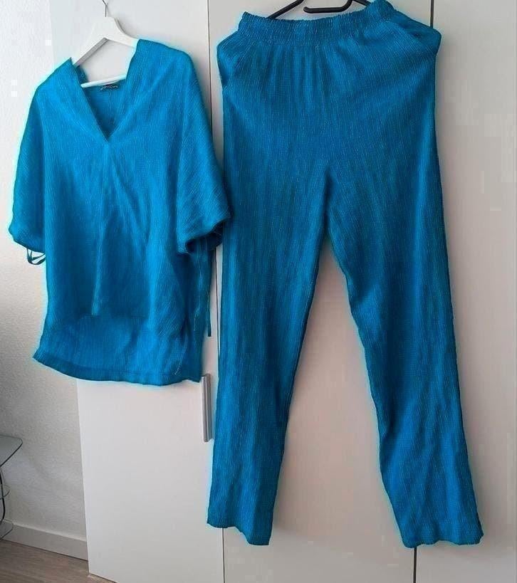 Tweedelige Zomer Set Blauw | Broek en Shirt | Maat S, Kleding | Dames, Blauw, Ophalen of Verzenden, Zo goed als nieuw, Green Dream