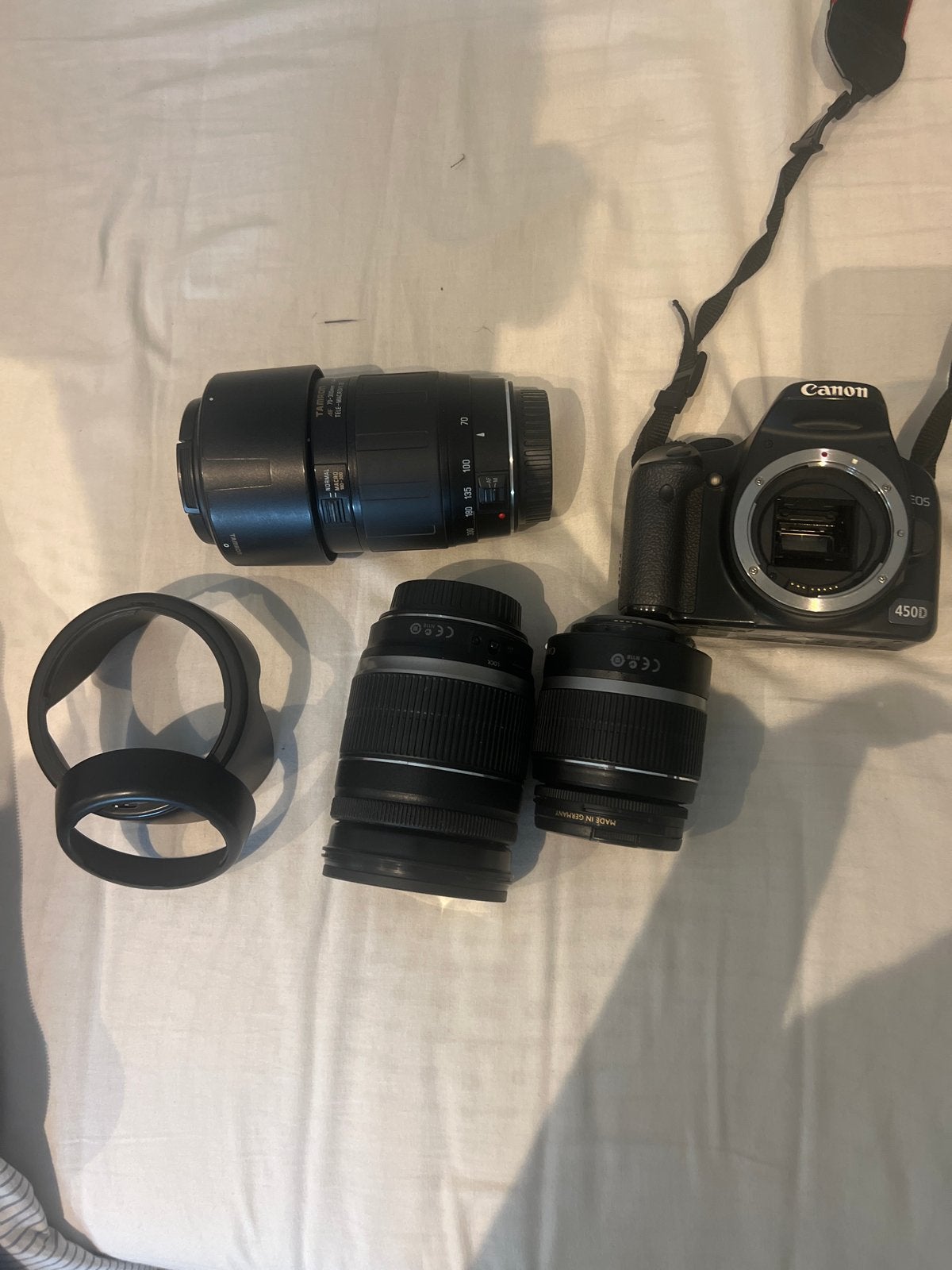 Canon EOS 450D Spiegelreflexcamera met 2 lenzen en accessoir, Gebruikt, Spiegelreflex, Canon, Ophalen of Verzenden