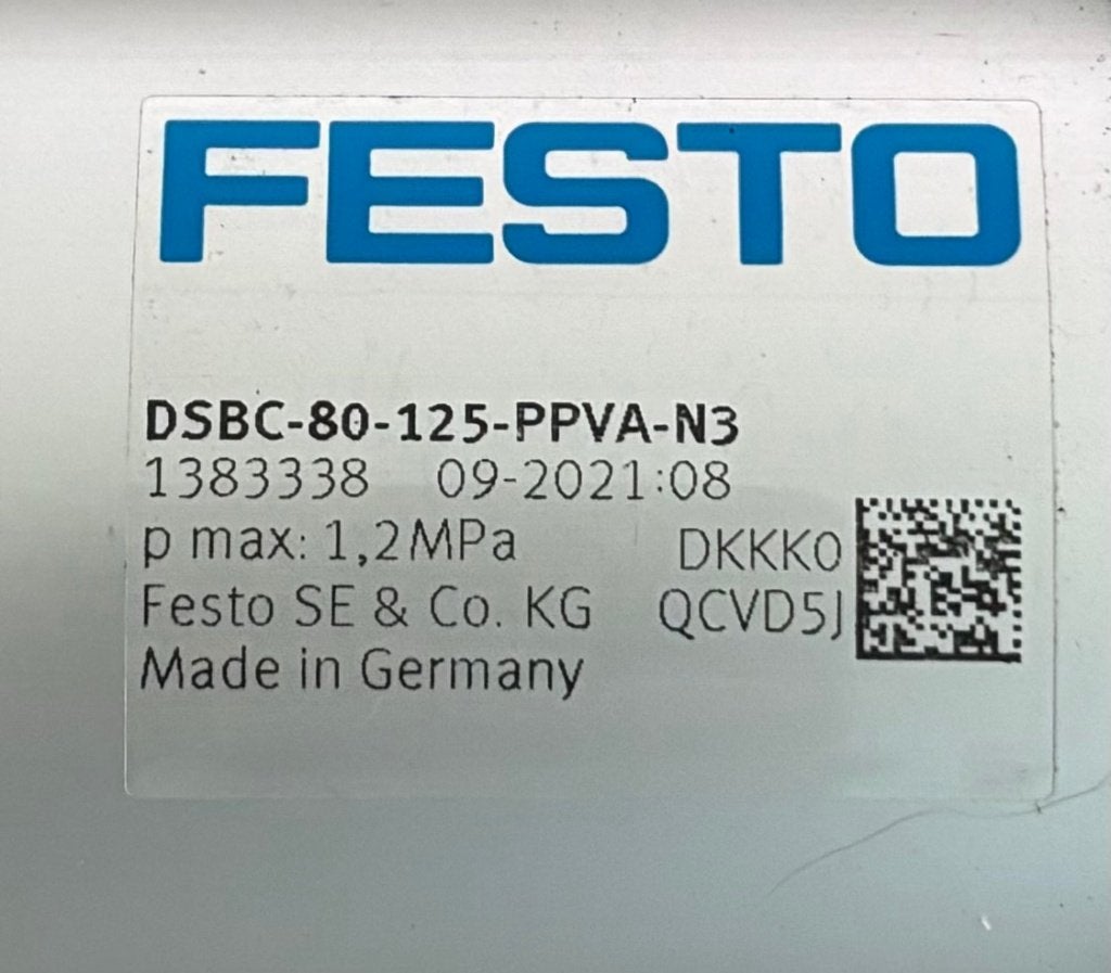 FESTO - Cilinder - DSBC-80-125-PPVA-N3 - 1383338, Ophalen of Verzenden, Nieuw