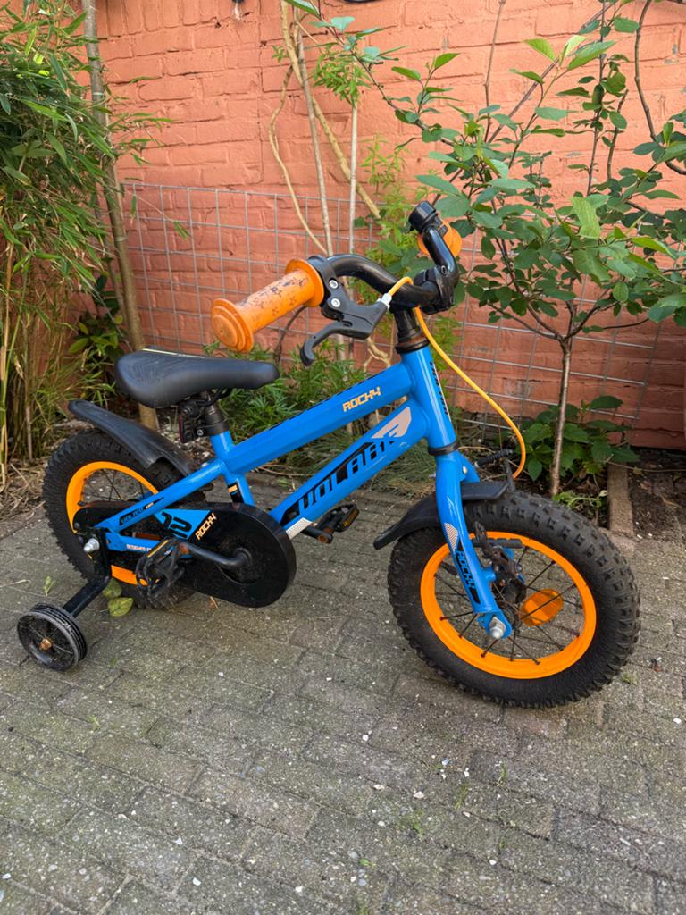 Volare Rocky Kinderfiets 12 inch met zijwieltjes, Ophalen, Zijwieltjes, Gebruikt, Velgrem
