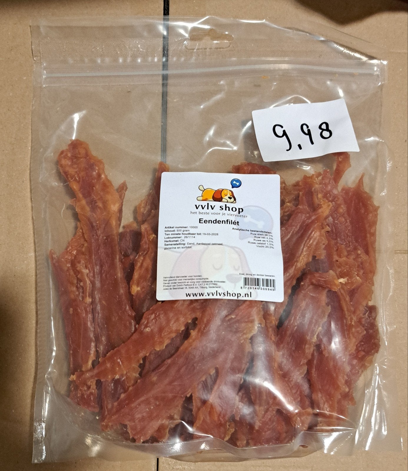 eendenfilet 500 gram, Dieren en Toebehoren, Ophalen of Verzenden, Hond