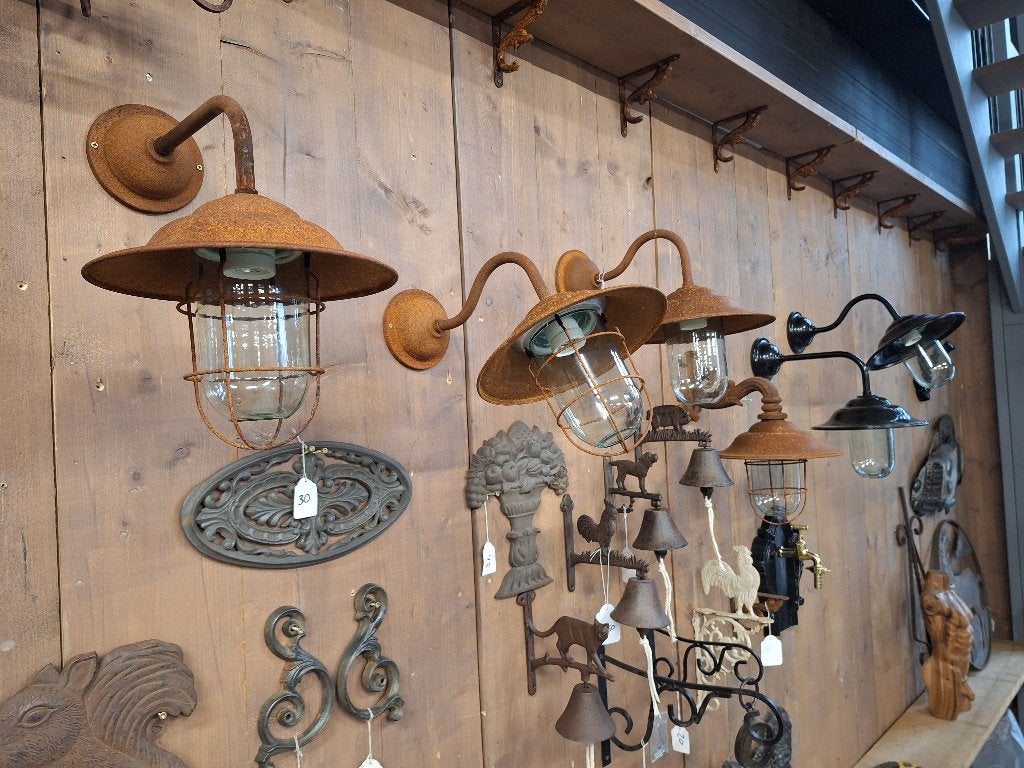 stallamp van cortenstaal ruime keuze, Wandlamp, Nieuw, Ophalen of Verzenden, Netvoeding