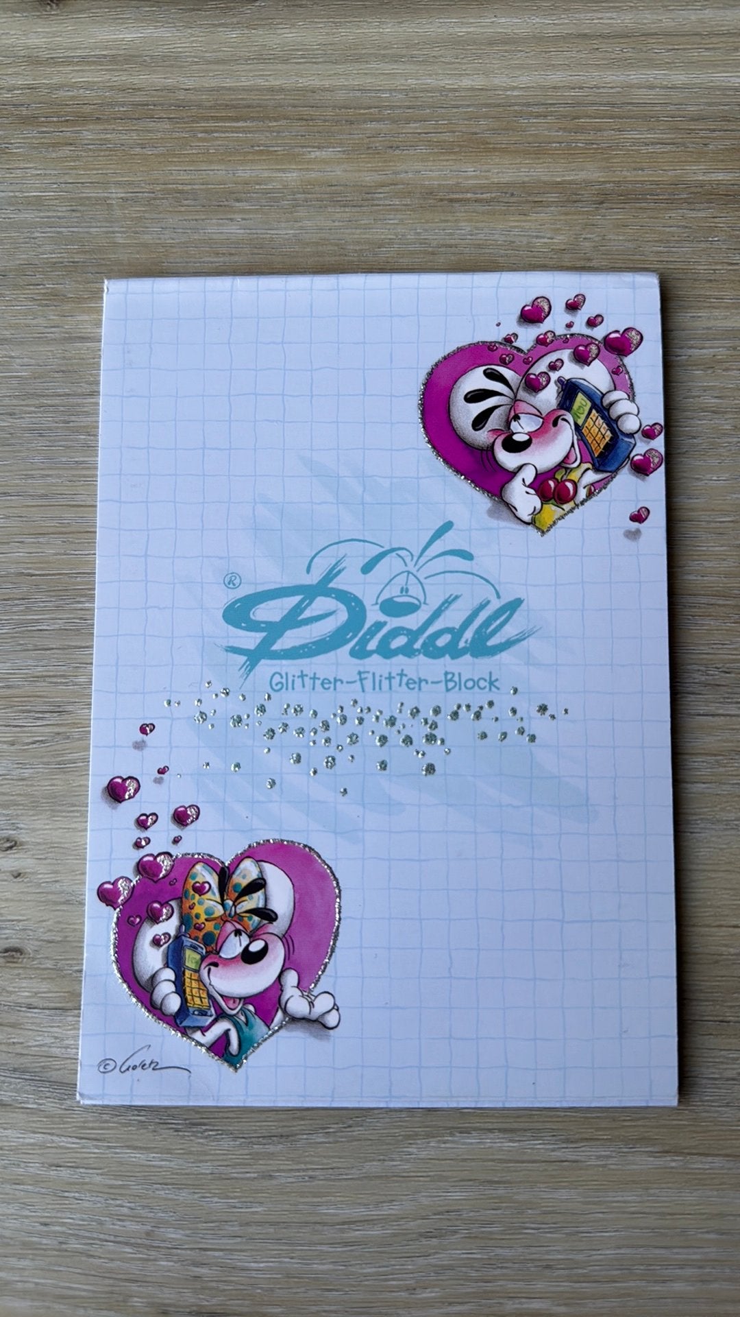 Diddl Glitter-Flitter-Block – 10 blaadjes – vintage Depesche, Verzamelen, Diddl, Verzenden, Zo goed als nieuw