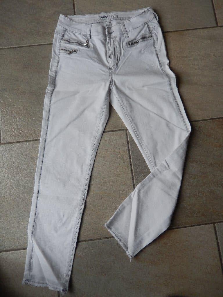 Angels Jeans - Witte Skinny Jeans met Ritsdetails - maat 36, Kleding | Dames, Wit, Ophalen of Verzenden, Zo goed als nieuw, W28 - W29 (confectie 36)