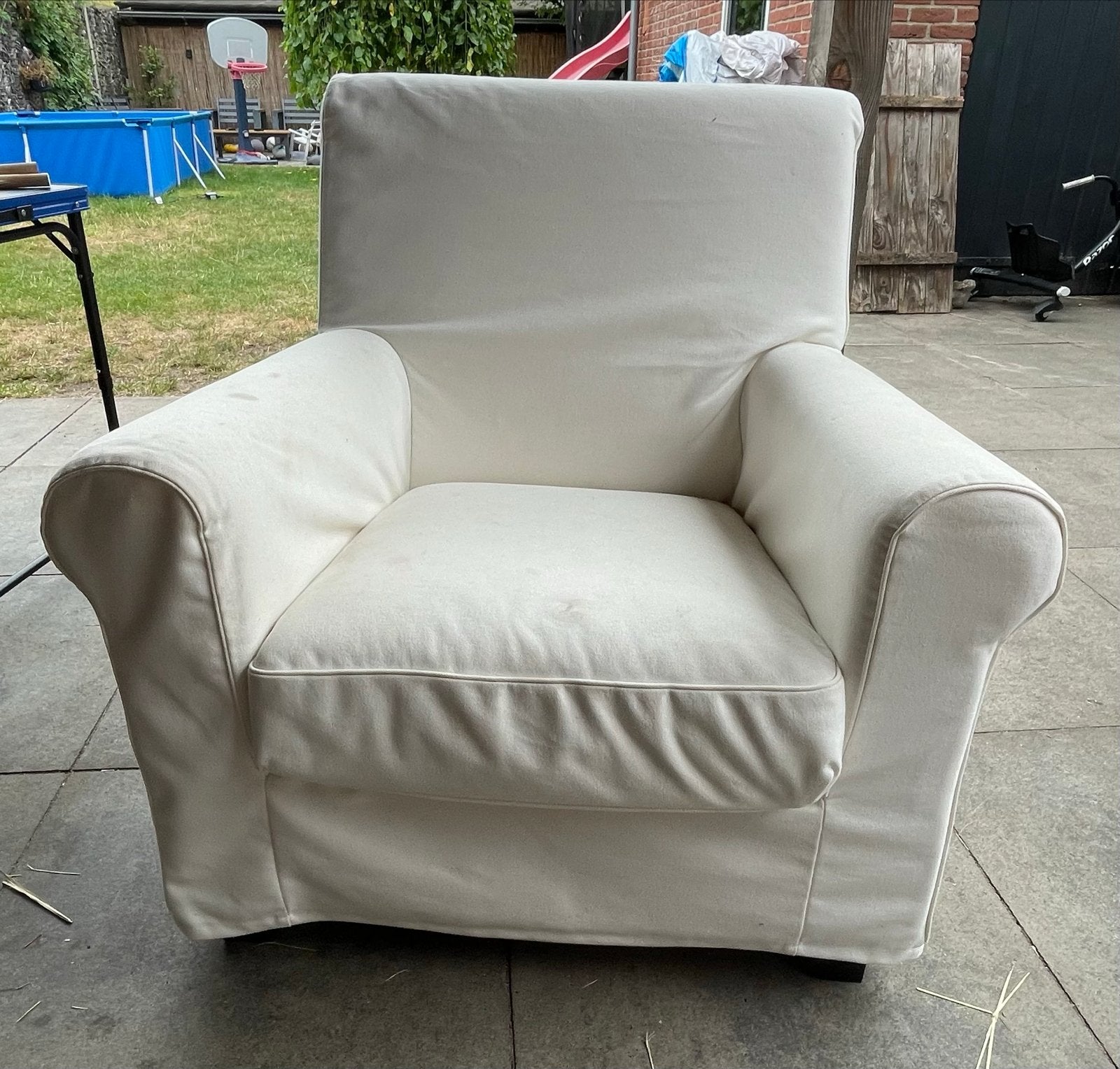 Comfortabele IKEA Gronlid fauteuil met wasbare bekleding, Huis en Inrichting, Ophalen, Gebruikt, Stof, 75 tot 100 cm