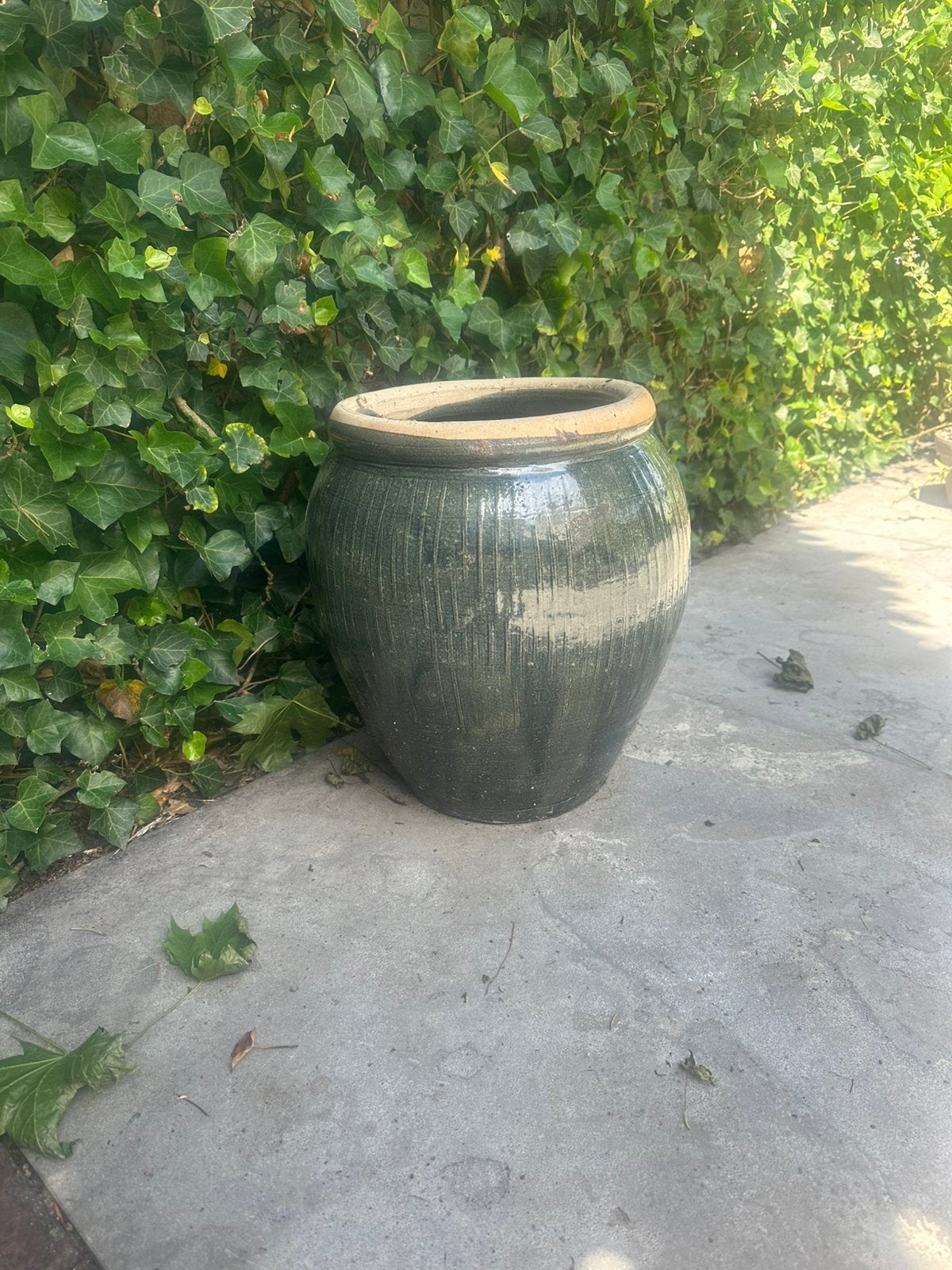 Prachtige geglazuurde plantenpot, Tuin en Terras, Bloempotten, 25 tot 40 cm, Gebruikt, Rond, Binnen