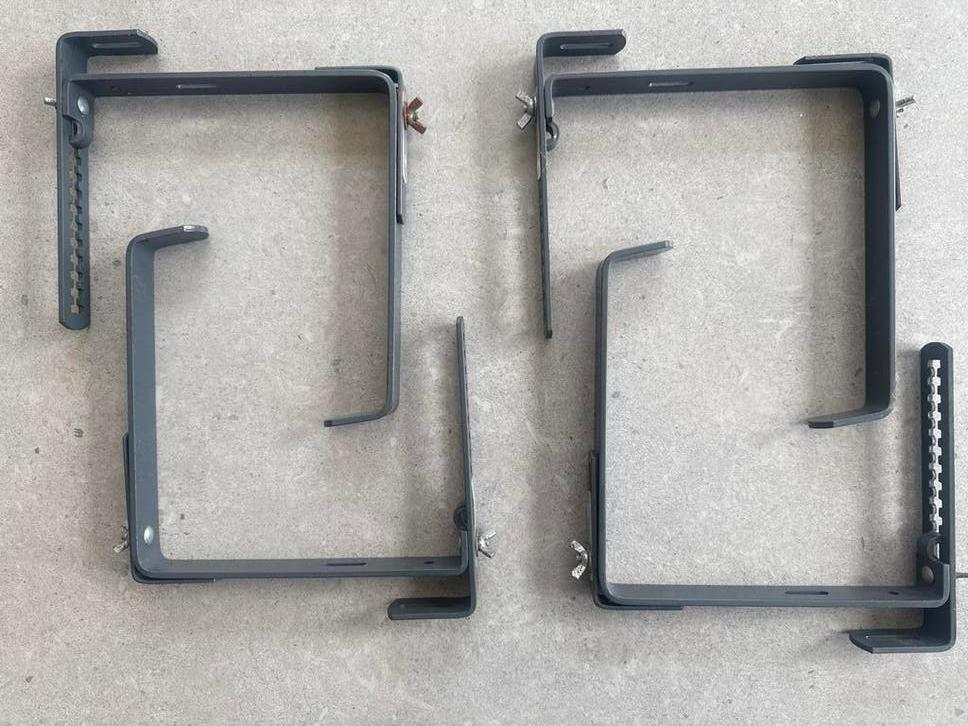 Set van 4 verstelbare balkonhaken - 20x20 cm, metaal, Ophalen of Verzenden, Gebruikt